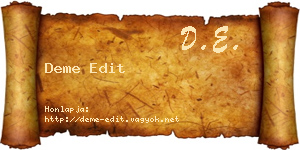 Deme Edit névjegykártya